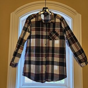 Timing Plaid Button-Up Shirt Flannel Shirt Sz Sm